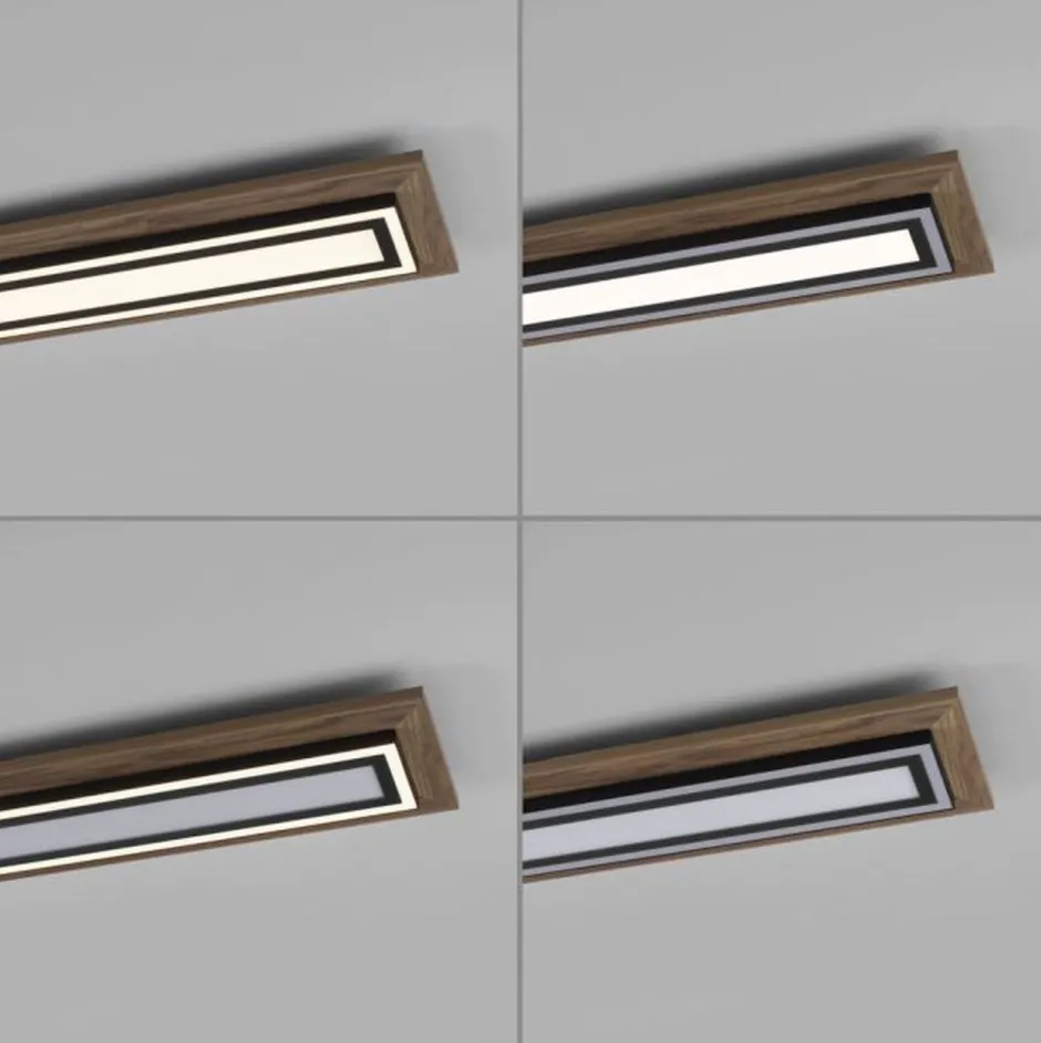 Deckenleuchten|Flurlampen*Paul Neuhaus Blendarme LED Deckenleuchte dimmbar Holz 107 cm 5500 lm