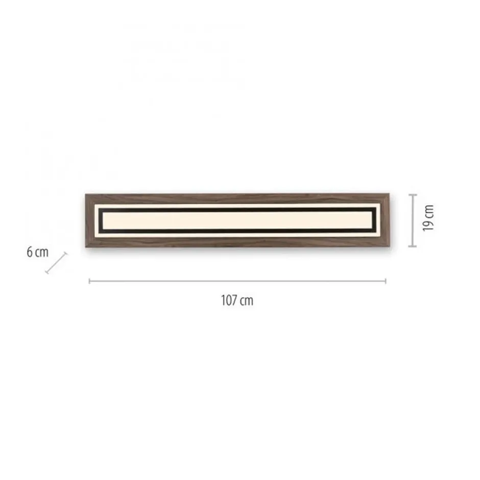 Deckenleuchten|Flurlampen*Paul Neuhaus Blendarme LED Deckenleuchte dimmbar Holz 107 cm 5500 lm