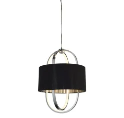 Wohnzimmerlampen|Esszimmer Lampen*Searchlight Blendarme LED Hängelampe Stoff Metall warmweiß Ø38 cm