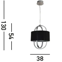 Wohnzimmerlampen|Esszimmer Lampen*Searchlight Blendarme LED Hängelampe Stoff Metall warmweiß Ø38 cm