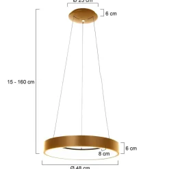 Steinhauer Blendarme LED Pendelleuchte in Gold Weiß Ø48 cm rund< Hängelampen|Led Lampen