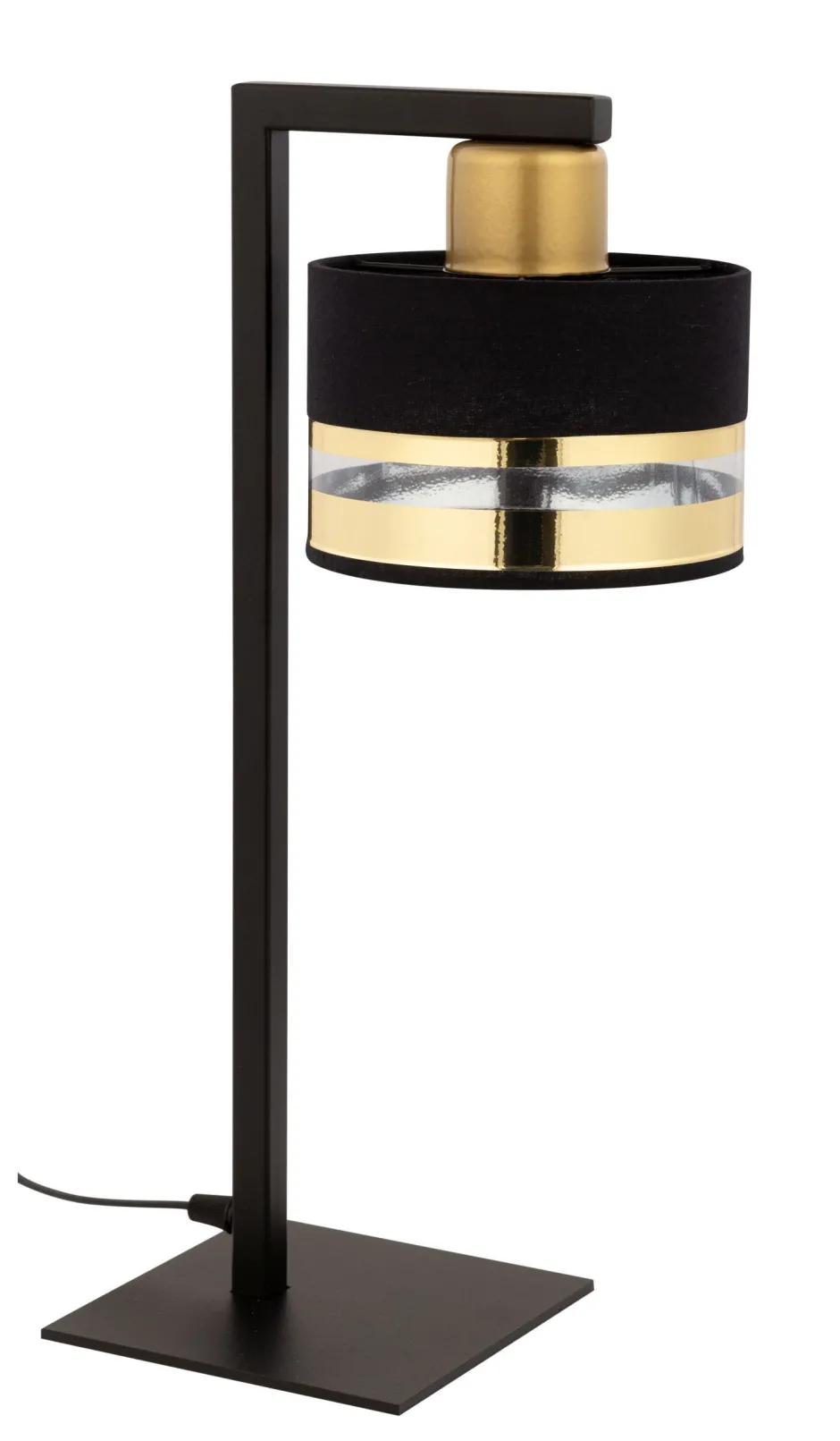 Tischlampen|Schlafzimmer Lampen*Sigma Blendarme Nachttischlampe Schwarz Gold Metall E27 45 cm