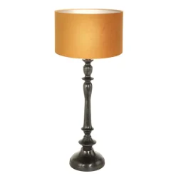 Steinhauer Blendarme Nachttischlampe in Schwarz Gold E27 65 cm< Tischlampen|Schlafzimmer Lampen