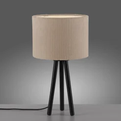 Wohnzimmerlampen|Schlafzimmer Lampen*Just Light Blendarme NachtTischlampe Tripod Stoffschirm E27 46 cm