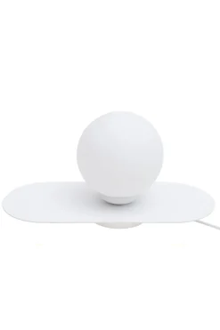 Belis Blendarme Nachttischlampe Glas Metall E27 22 cm in Weiß< Wohnzimmerlampen|Metall Lampen