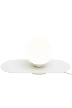 Belis Blendarme Nachttischlampe Glas Metall E27 22 cm in Weiß< Wohnzimmerlampen|Metall Lampen