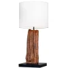 Tischlampen|Schlafzimmer Lampen*Invicta Interior Blendarme Nachttischleuchte Holz Stoff E27 58 cm groß