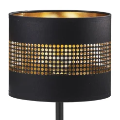 TK Lighting Blendarme Nachttischleuchte Schwarz Gold E27 39 cm< Tischlampen|Stofflampen