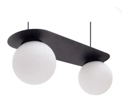 Belis Blendarme Pendelleuchte Glaskugeln E27 2-flmg Schwarz< Hängelampen|Bürolampen