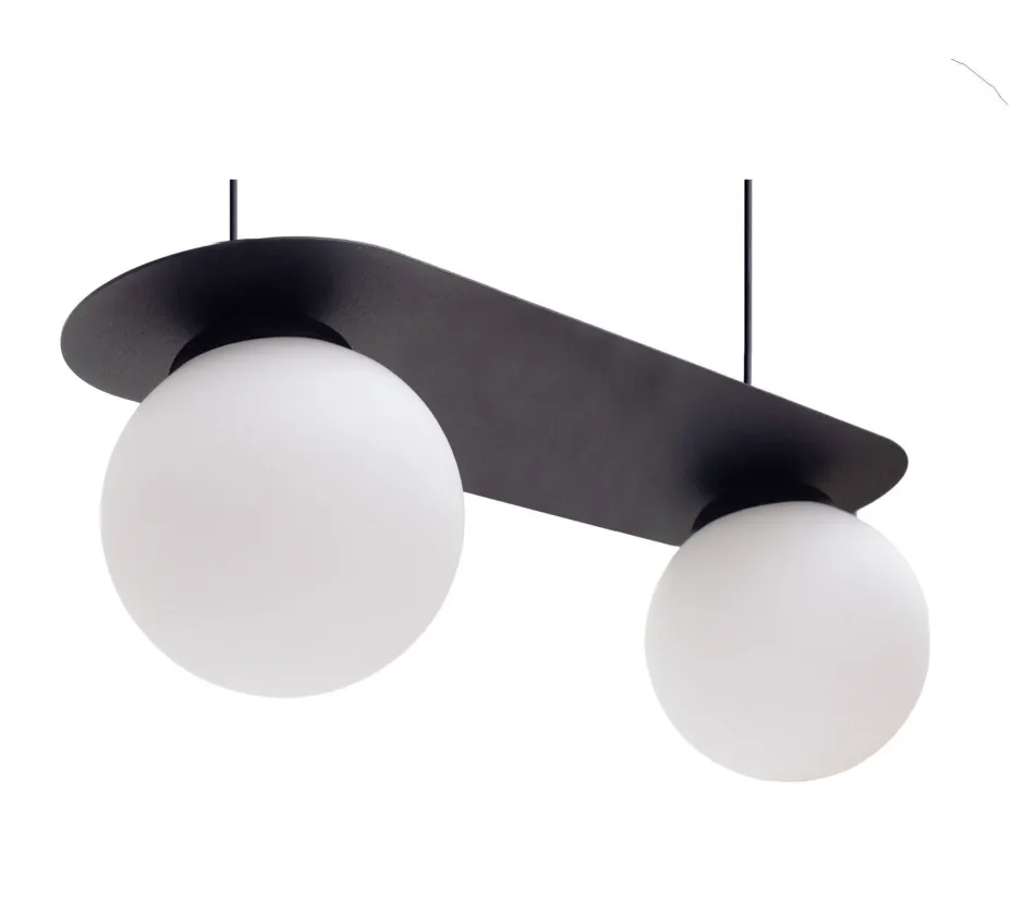 Belis Blendarme Pendelleuchte Glaskugeln E27 2-flmg Schwarz< Hängelampen|Bürolampen