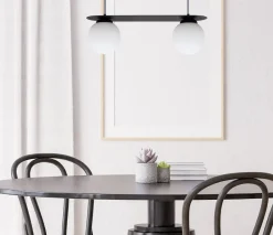 Belis Blendarme Pendelleuchte Glaskugeln E27 2-flmg Schwarz< Hängelampen|Bürolampen