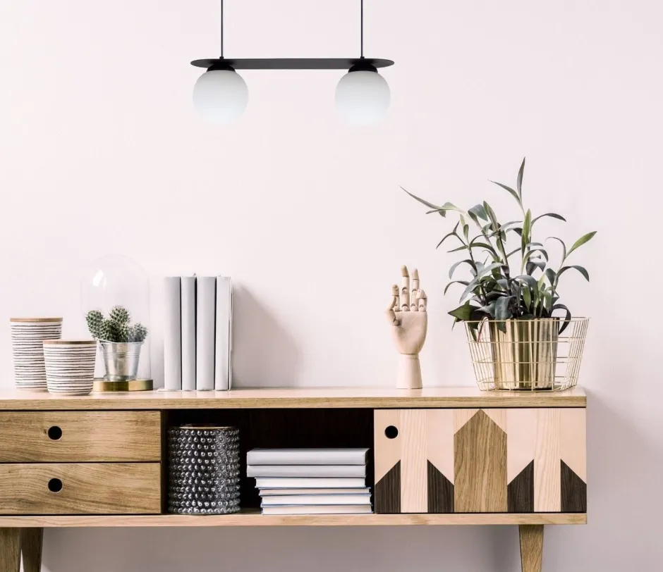 Belis Blendarme Pendelleuchte Glaskugeln E27 2-flmg Schwarz< Hängelampen|Bürolampen