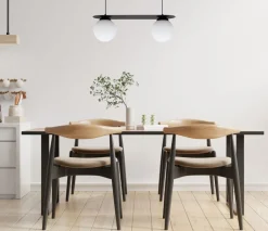 Belis Blendarme Pendelleuchte Glaskugeln E27 2-flmg Schwarz< Hängelampen|Bürolampen