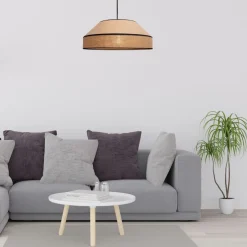 Wohnzimmerlampen|Metall Lampen*Belis Blendarme Pendelleuchte Jute Natur E27 Ø45 cm wohnlich