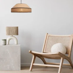 Wohnzimmerlampen|Metall Lampen*Belis Blendarme Pendelleuchte Jute Natur E27 Ø45 cm wohnlich
