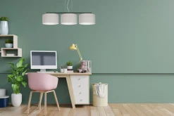 Belis Blendarme Pendelleuchte Stoff Schwarz Grau E27 L:100 cm< Bürolampen|Wohnzimmerlampen