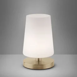 Wohnzimmerlampen|Schlafzimmer Lampen*Paul Neuhaus Blendarme Tischlampe dimmbar Touch Glas G9 inklusive