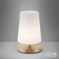 Wohnzimmerlampen|Schlafzimmer Lampen*Paul Neuhaus Blendarme Tischlampe dimmbar Touch Glas G9 inklusive