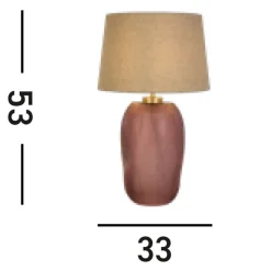 Wohnzimmerlampen|Glaslampen*Searchlight Blendarme Tischlampe Glas Stoff 37 cm Pink Natur E27