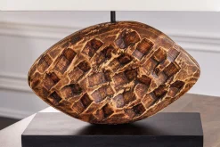 Invicta Interior Blendarme Tischlampe Stoff Akazie Kautschuk wohnlich< Tischlampen|Schlafzimmer Lampen