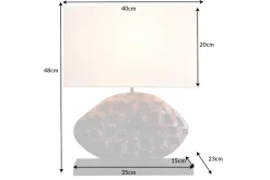 Invicta Interior Blendarme Tischlampe Stoff Akazie Kautschuk wohnlich< Tischlampen|Schlafzimmer Lampen