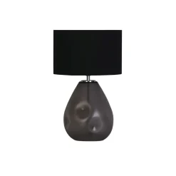 Searchlight Blendarme Tischleuchte Glas Stoff 44,5 cm E27 Schwarz< Wohnzimmerlampen|Glaslampen