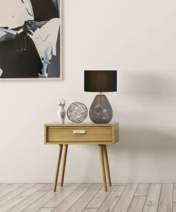 Searchlight Blendarme Tischleuchte Glas Stoff 44,5 cm E27 Schwarz< Wohnzimmerlampen|Glaslampen