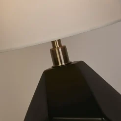 Searchlight Blendarme Tischleuchte Harz Stoff 55,5 cm Schwarz Weiß< Wohnzimmerlampen|Stofflampen