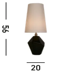 Searchlight Blendarme Tischleuchte Harz Stoff 55,5 cm Schwarz Weiß< Wohnzimmerlampen|Stofflampen