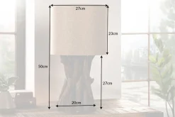 Invicta Interior Blendarme Tischleuchte Holz Leinen 50 cm E27 wohnlich< Tischlampen|Schlafzimmer Lampen