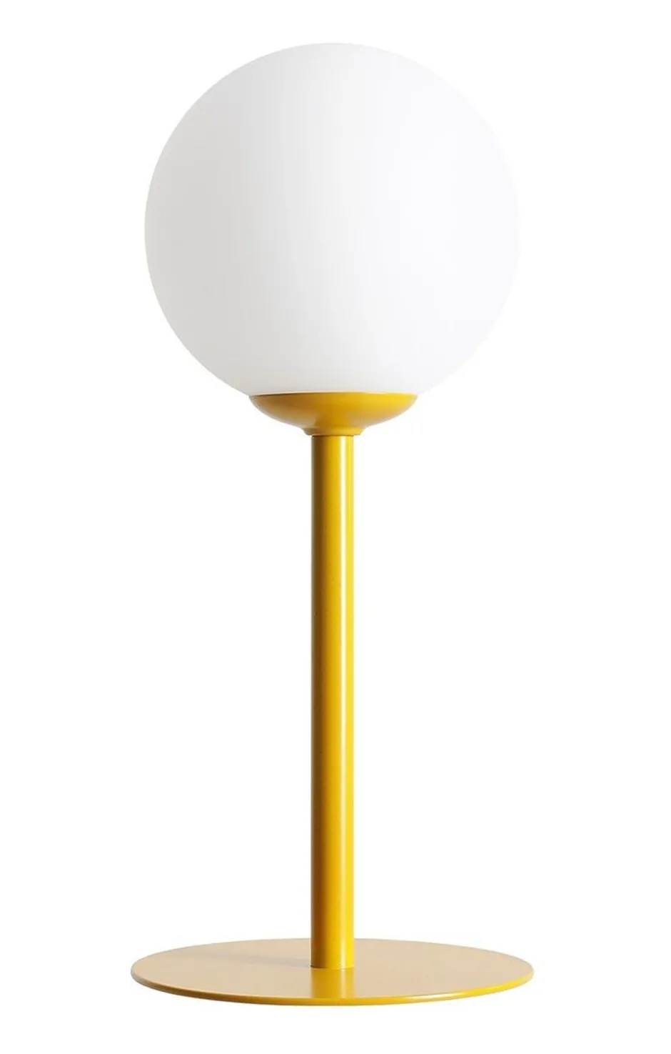 Tischlampen|Kugellampen*ALDEX Blendarme Tischleuchte Metall Gelb 35 cm E14 Glas Weiß