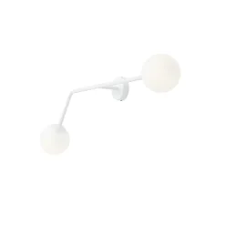 Wandleuchten|Badezimmer Lampe*ALDEX Blendarme Wandlampe Glas Weiß H:34 cm E14 gemütlich