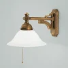 Wohnzimmerlampen|Küchenlampen*Berliner Messingleuchten Blendarme Wandlampe Messing Glas E27 Zugschalter
