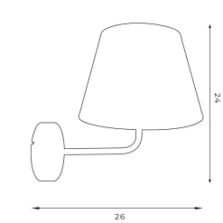 Wandleuchten|Schlafzimmer Lampen*Luminex Blendarme Wandlampe Weiß Gold Stoff Metall E27 H:23 cm