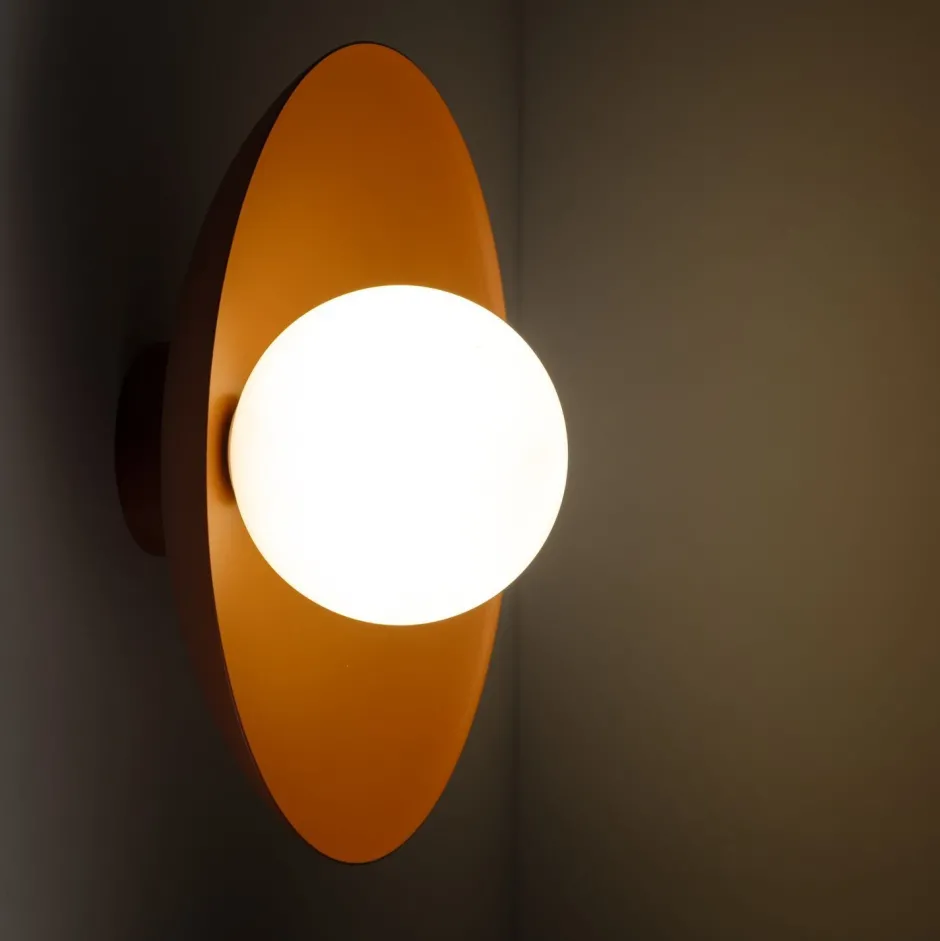 Wandleuchten|Flurlampen*TK Lighting Blendarme Wandleuchte Ziegelrot Metall Glas G9 Ø28 cm