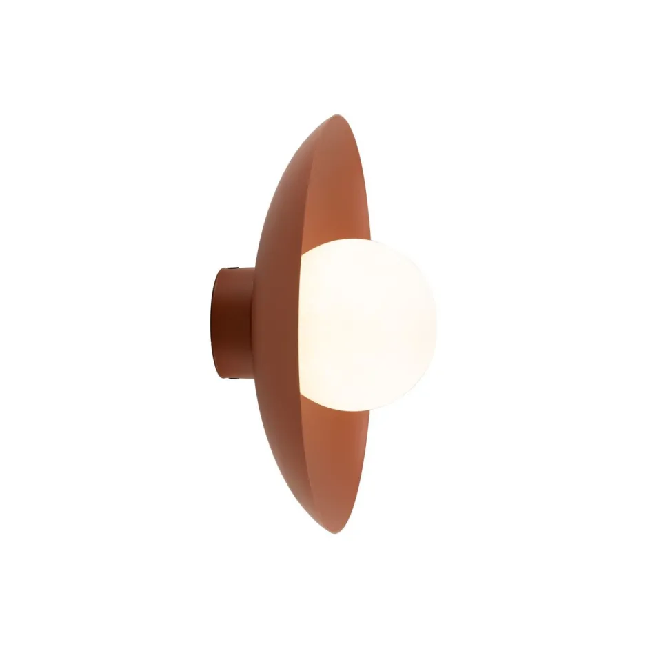 Wandleuchten|Flurlampen*TK Lighting Blendarme Wandleuchte Ziegelrot Metall Glas G9 Ø28 cm