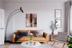 Wohnzimmerlampen|Metall Lampen*By Rydéns Bogenleuchte groß 217 cm hoch 2-flammig in Schwarz GU10