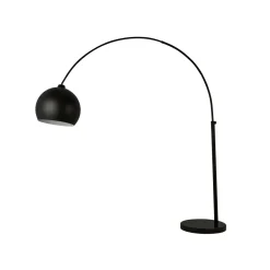 Searchlight Bogenleuchte Schwarz verstellbar 203 cm hoch Metall Marmor< Bürolampen|Wohnzimmerlampen