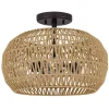 Deckenleuchten|Flurlampen*Elstead Boho Deckenlampe Seil Metall D: 40,6 cm rund 3x E27 Modern