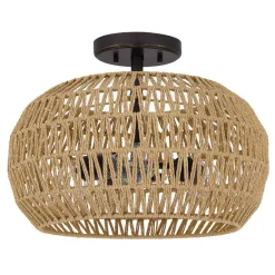 Deckenleuchten|Flurlampen*Elstead Boho Deckenlampe Seil Metall D: 40,6 cm rund 3x E27 Modern