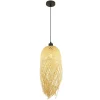 Hängelampen|Wohnzimmerlampen*Searchlight Boho Pendelleuchte Holz Bambus Ø 20 cm für E27 Natur Schwarz