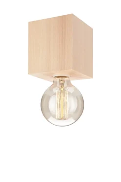 Deckenleuchten|Flurlampen*Lamkur Braune Deckenleuchte Holz eckig Modern Wohnzimmer