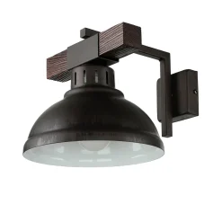 Luminex Braune Wandleuchte Echt Holz Metall Made in EU E27< Wandleuchten|Esszimmer Lampen