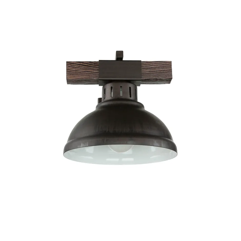 Luminex Braune Wandleuchte Echt Holz Metall Made in EU E27< Wandleuchten|Esszimmer Lampen