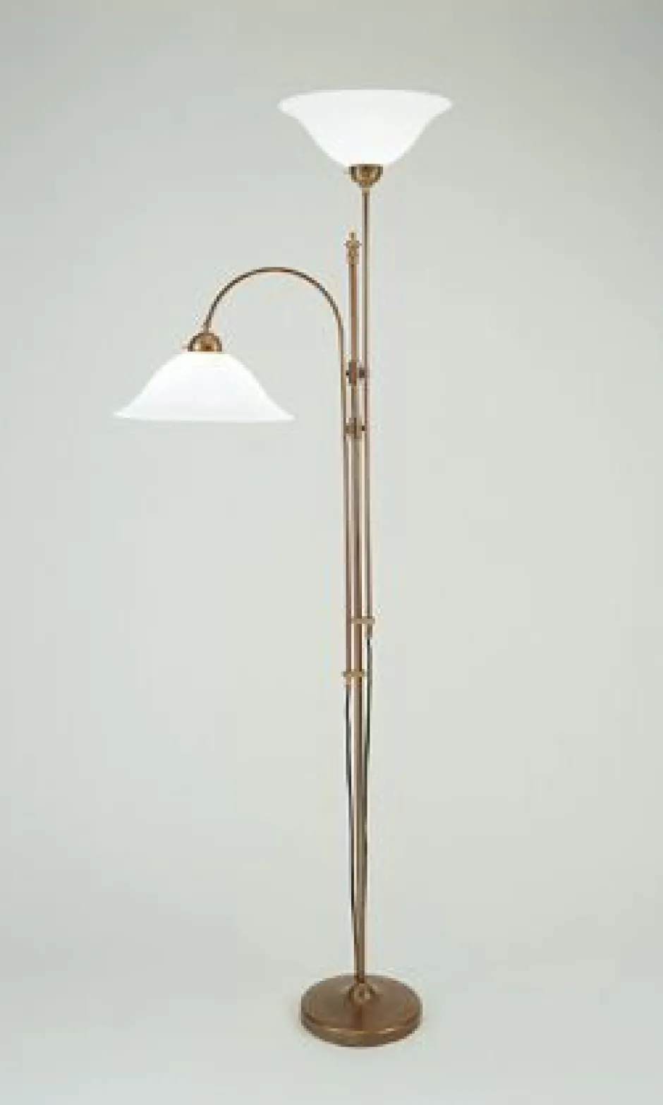 Berliner Messingleuchten Deckenfluter Berliner Messing Glas E27 200 cm elegant< Wohnzimmerlampen|Metall Lampen