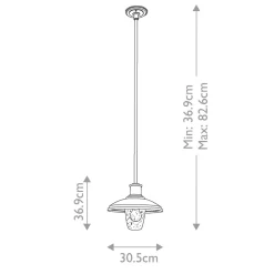 Elstead Deckenlampe außen verstellbar max. 1,3 m Schwarz E27 IP44< Gartenlaternen|Stofflampen