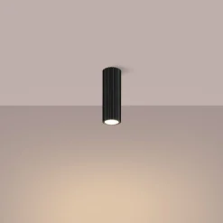 Sollux Deckenlampe Aufputz Ø 6,5 cm H: 20 cm Schwarz GU10 Aluminium< Flurlampen|Küchenlampen