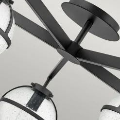 Elstead Deckenlampe Bad IP44 81,3 cm breit E14 Schwarz Metall Glas< Deckenleuchten|Badezimmer Lampe