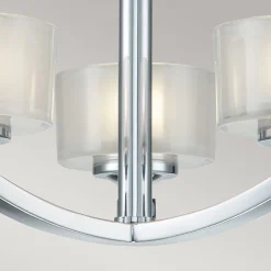 Deckenleuchten|Badezimmer Lampe*Elstead Deckenlampe Bad LED G9 IP44 40,6 cm breit 3000 K Chrom Weiß