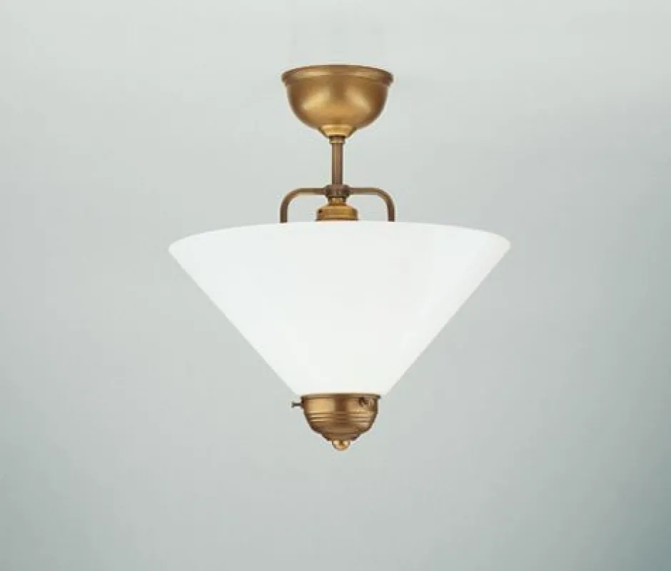 Berliner Messingleuchten Deckenlampe Berliner Messing Glas E27 Ø30 cm elegant< Bürolampen|Wohnzimmerlampen